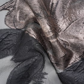 Metallic Pink and Black Big Florals Luxury Burnout Brocade Metallic Pink and Black Big Florals Luxury Burnout Brocade