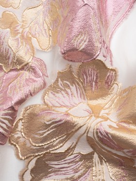 Metallic Pink, Gold and White Floral Luxury Burnout Brocade Panel Metallic Pink, Gold and White Floral Luxury Burnout Brocade Panel