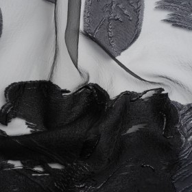 Metallic Black Big Florals Luxury Burnout Brocade Metallic Black Big Florals Luxury Burnout Brocade