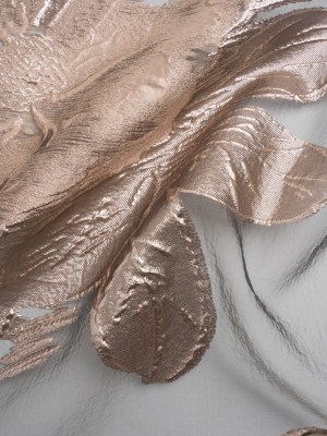 Metallic Rose and Charcoal Big Florals Luxury Burnout Brocade Metallic Rose and Charcoal Big Florals Luxury Burnout Brocade