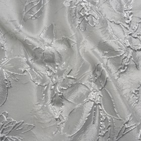 Metallic Silver and Gray Floating Flowers Luxury Burnout Brocade Metallic Silver and Gray Floating Flowers Luxury Burnout Brocade