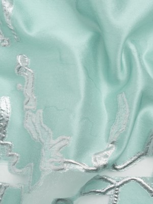 Metallic Silver and Sky Blue Abstract Embers Luxury Burnout Brocade Metallic Silver and Sky Blue Abstract Embers Luxury Burnout Brocade