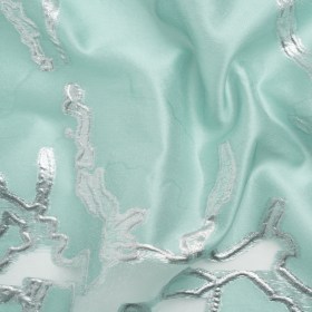 Metallic Silver and Sky Blue Abstract Embers Luxury Burnout Brocade Metallic Silver and Sky Blue Abstract Embers Luxury Burnout Brocade