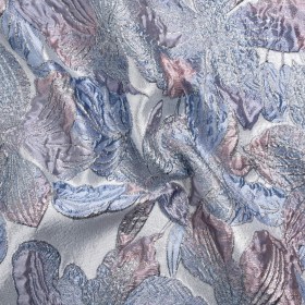 Metallic Blue, Pink and Lavender Blooms Luxury Brocade Metallic Blue, Pink and Lavender Blooms Luxury Brocade