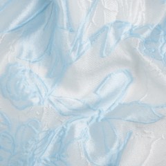 Baby Blue and Cream Floral Sheer Luxury Brocade Baby Blue and Cream Floral Sheer Luxury Brocade