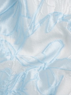 Baby Blue and Cream Floral Sheer Luxury Brocade Baby Blue and Cream Floral Sheer Luxury Brocade