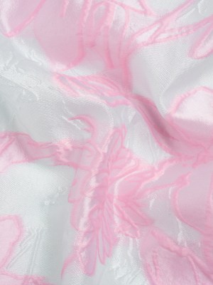 Pink and Pale Blue Floral Sheer Luxury Brocade Pink and Pale Blue Floral Sheer Luxury Brocade