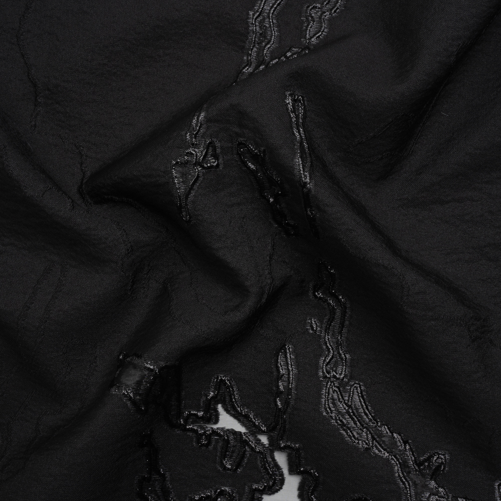 Metallic Black Abstract Embers Luxury Burnout Brocade Metallic Black Abstract Embers Luxury Burnout Brocade