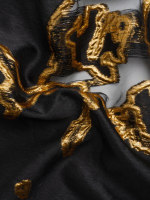 Metallic Gold and Black Abstract Embers Luxury Burnout Brocade Metallic Gold and Black Abstract Embers Luxury Burnout Brocade