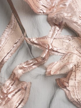 Metallic Rose Gold and Black Twirling Tulips Luxury Burnout Brocade Metallic Rose Gold and Black Twirling Tulips Luxury Burnout Brocade