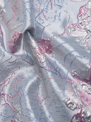 Metallic Blue and Light Purple Flower Clippings Luxury Brocade Metallic Blue and Light Purple Flower Clippings Luxury Brocade