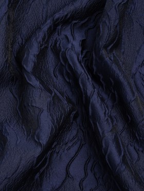 Luminous Navy Crinkled Luxury Brocade Luminous Navy Crinkled Luxury Brocade