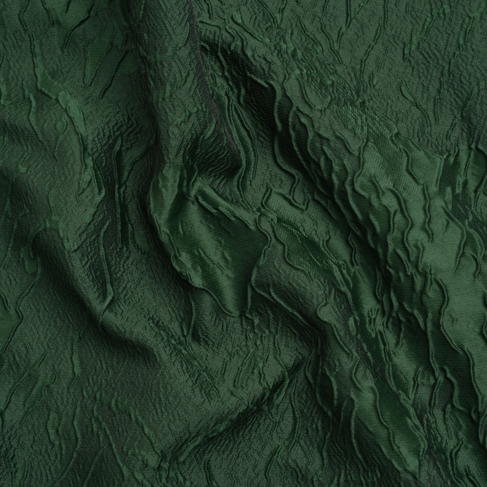 Luminous Hunter Green Crinkled Luxury Brocade Luminous Hunter Green Crinkled Luxury Brocade