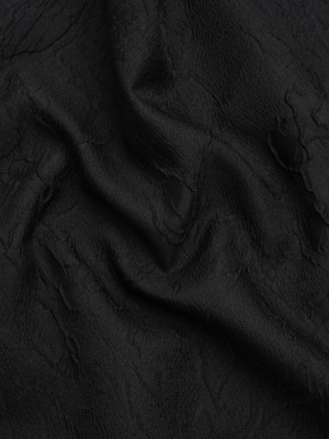 Luminous Black Crinkled Luxury Brocade Luminous Black Crinkled Luxury Brocade