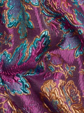 Metallic Purple, Teal and Gold Floral Delight Luxury Brocade Metallic Purple, Teal and Gold Floral Delight Luxury Brocade