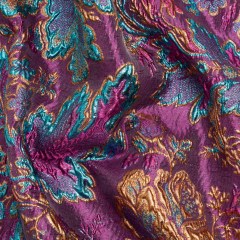 Metallic Purple, Teal and Gold Floral Delight Luxury Brocade Metallic Purple, Teal and Gold Floral Delight Luxury Brocade