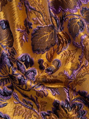 Metallic Antique Gold, Purple and Navy Floral Delight Luxury Brocade Metallic Antique Gold, Purple and Navy Floral Delight Luxury Brocade