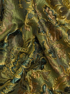 Metallic Gold, Olive and Evergreen Floral Delight Luxury Brocade Metallic Gold, Olive and Evergreen Floral Delight Luxury Brocade