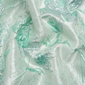 Metallic Mint and Silver Flower Clippings Luxury Brocade Metallic Mint and Silver Flower Clippings Luxury Brocade