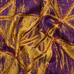 Metallic Copper, Mustard and Purple Geometric Distress Luxury Brocade Metallic Copper, Mustard and Purple Geometric Distress Luxury Brocade