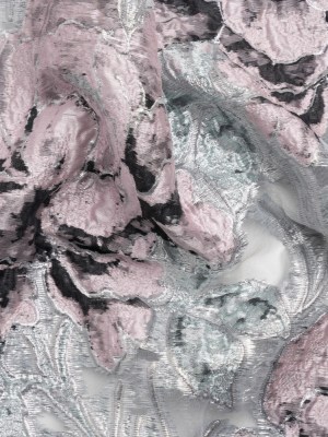 Metallic Silver, Pink and Black Floral Luxury Burnout Brocade Metallic Silver, Pink and Black Floral Luxury Burnout Brocade