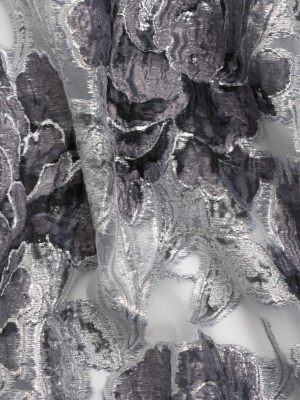 Metallic Silver and Gray Floral Luxury Burnout Brocade Metallic Silver and Gray Floral Luxury Burnout Brocade