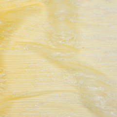 Embroidered Soft Pleated Tulle with Sequins – White and Lemon Ombre Abstract – Sequoia Collection Embroidered Soft Pleated Tulle with Sequins – White and Lemon Ombre Abstract – Sequoia Collection