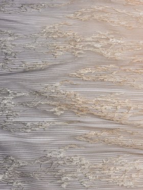 Embroidered Soft Pleated Tulle with Sequins – Black and Taupe Ombre Abstract – Sequoia Collection Embroidered Soft Pleated Tulle with Sequins – Black and Taupe Ombre Abstract – Sequoia Collection