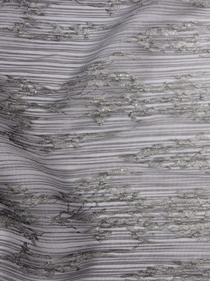 Embroidered Soft Pleated Tulle with Sequins – Black, Gray and White Ombre Abstract – Sequoia Collection Embroidered Soft Pleated Tulle with Sequins – Black, Gray and White Ombre Abstract – Sequoia Collection