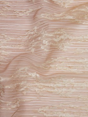 Embroidered Soft Pleated Tulle with Sequins – Beige, Brown and White Ombre Abstract – Sequoia Collection Embroidered Soft Pleated Tulle with Sequins – Beige, Brown and White Ombre Abstract – Sequoia Collection