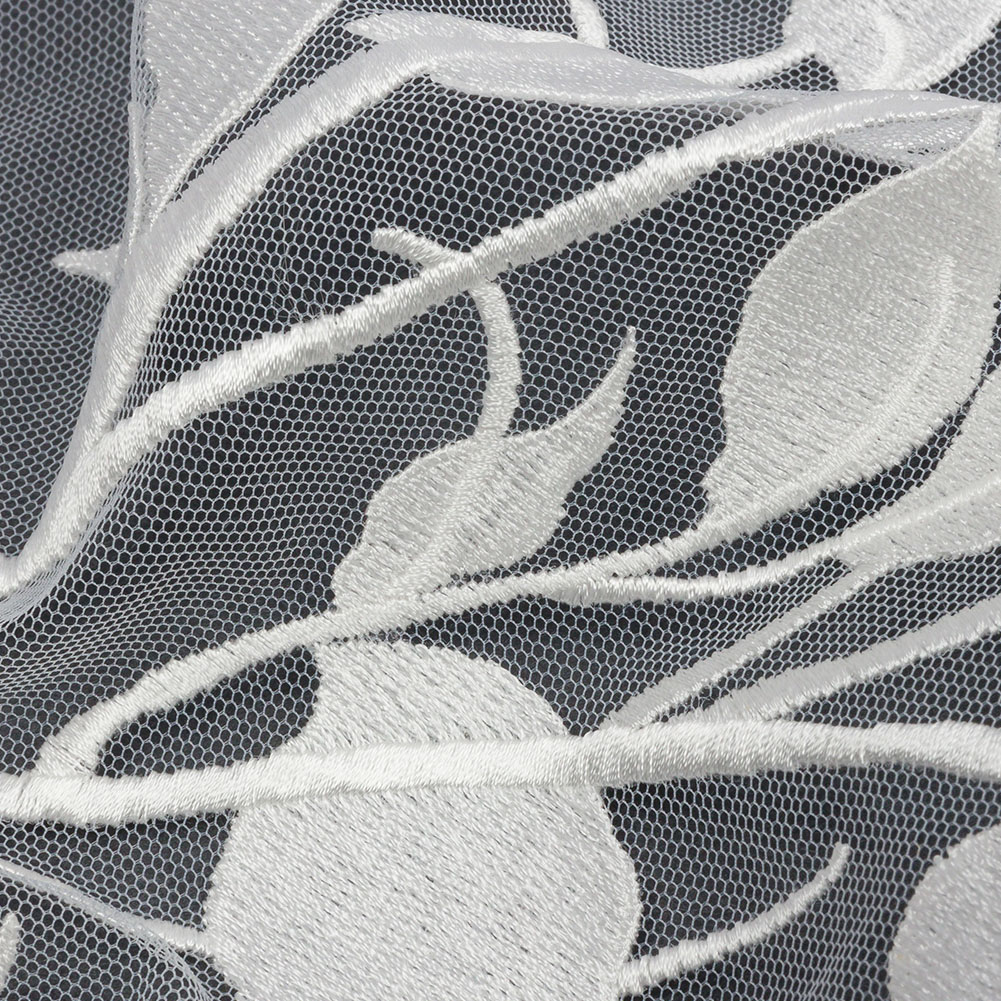 Embroidered Tulle Lace – Off White Leafy Branches – Magnolia Collection Embroidered Tulle Lace – Off White Leafy Branches – Magnolia Collection