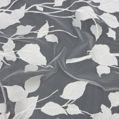 Embroidered Tulle Lace – Off White Leafy Branches – Magnolia Collection Embroidered Tulle Lace – Off White Leafy Branches – Magnolia Collection