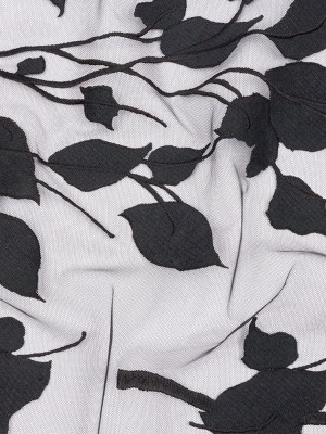 Embroidered Tulle Lace – Black Leafy Branches – Magnolia Collection Embroidered Tulle Lace – Black Leafy Branches – Magnolia Collection
