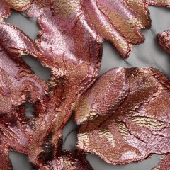 Metallic Rose Gold, Gold and Baby Pink Big Blooms and Leaves Luxury Burnout Brocade Metallic Rose Gold, Gold and Baby Pink Big Blooms and Leaves Luxury Burnout Brocade