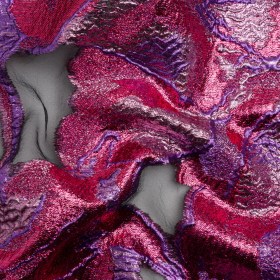 Metallic Hot Pink, Baby Pink and Purple Big Blooms and Leaves Luxury Burnout Brocade Metallic Hot Pink, Baby Pink and Purple Big Blooms and Leaves Luxury Burnout Brocade