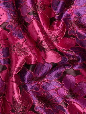 Metallic Hot Pink and Purple Floral Frolic Luxury Brocade Metallic Hot Pink and Purple Floral Frolic Luxury Brocade