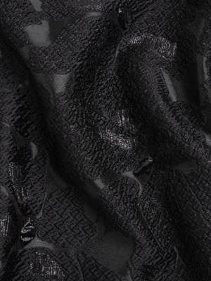 Metallic Black Floating Blossoms Luxury Brocade Metallic Black Floating Blossoms Luxury Brocade