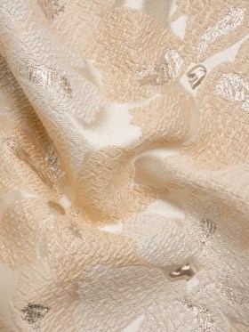 Metallic Silver, Beige and Cream Floating Blossoms Luxury Brocade Metallic Silver, Beige and Cream Floating Blossoms Luxury Brocade
