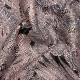 Metallic Pink, Gray and Black Gleaming Garden Luxury Brocade Metallic Pink, Gray and Black Gleaming Garden Luxury Brocade