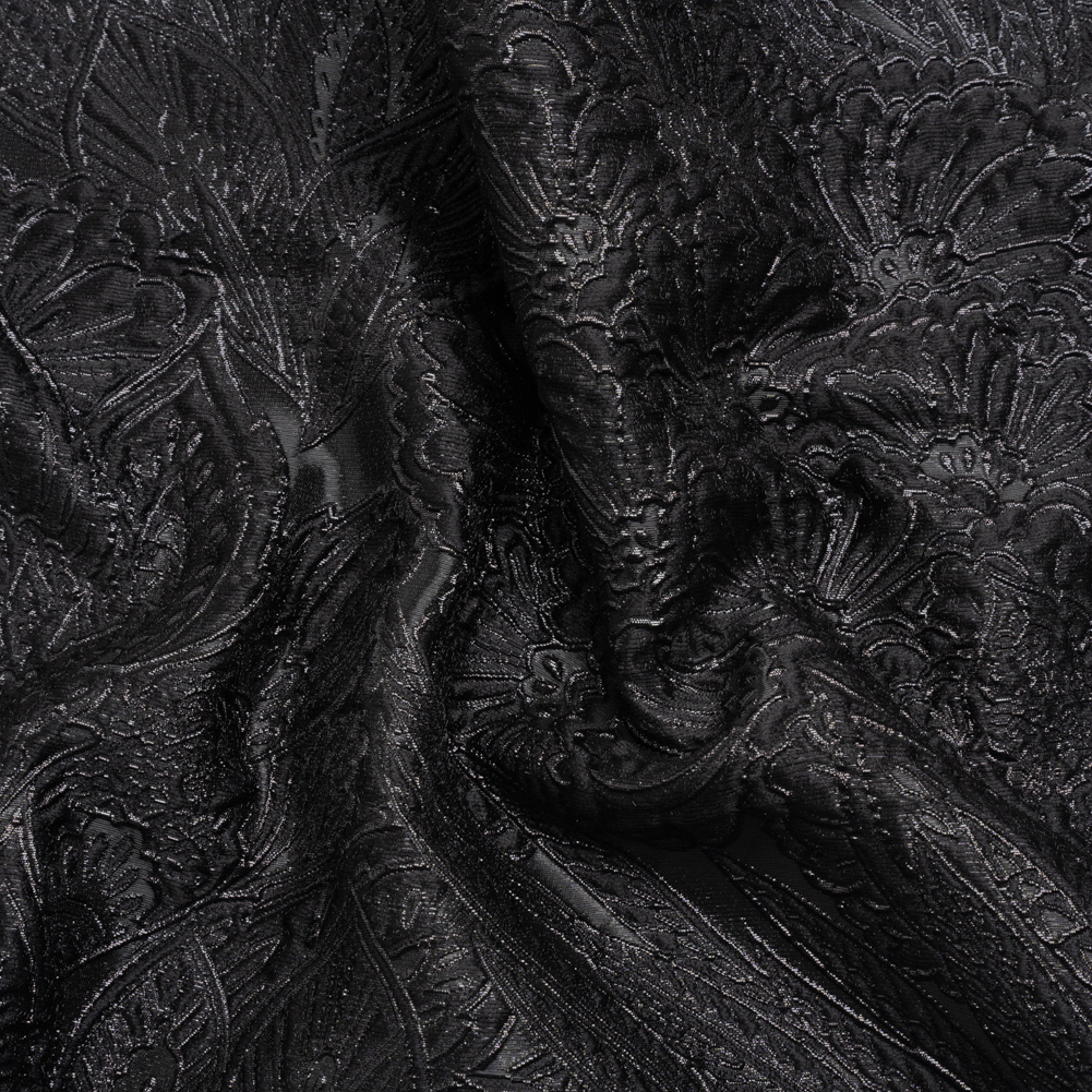 Metallic Black Gleaming Garden Luxury Brocade Metallic Black Gleaming Garden Luxury Brocade