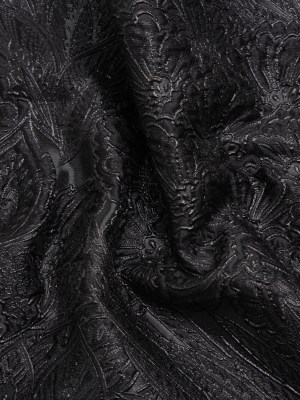 Metallic Black Gleaming Garden Luxury Brocade Metallic Black Gleaming Garden Luxury Brocade