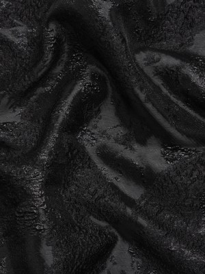 Metallic Black Painted Flowers Luxury Brocade Metallic Black Painted Flowers Luxury Brocade