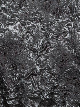 Metallic Gunmetal and After Dark Floral Luxury Double Layer Organza Brocade Metallic Gunmetal and After Dark Floral Luxury Double Layer Organza Brocade