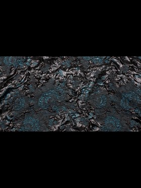 Metallic Gibraltar Sea and Black Floral Luxury Double Layer Organza Brocade Metallic Gibraltar Sea and Black Floral Luxury Double Layer Organza Brocade