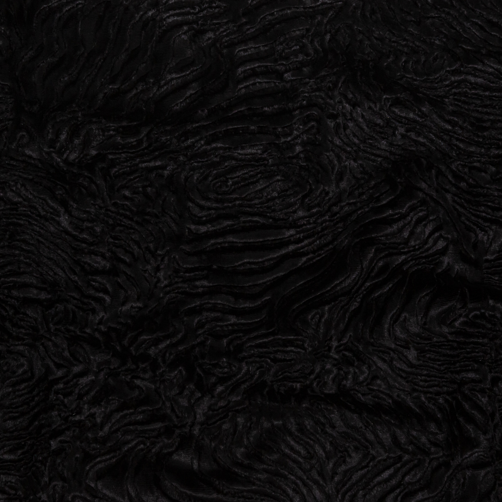 Woodgrain Faux Persian Lamb Fur – Black Woodgrain Faux Persian Lamb Fur – Black