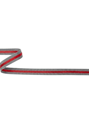 Italian Gray and Red Striped Cotton Blend Grosgrain Ribbon – 0.4375″ Italian Gray and Red Striped Cotton Blend Grosgrain Ribbon – 0.4375″
