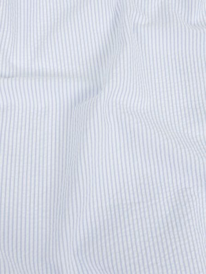 Organic Cotton Seersucker – Light Blue Stripes – Brasilia Collection Organic Cotton Seersucker – Light Blue Stripes – Brasilia Collection