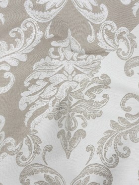 Beige and White Damask Double Wide Drapery Jacquard Beige and White Damask Double Wide Drapery Jacquard