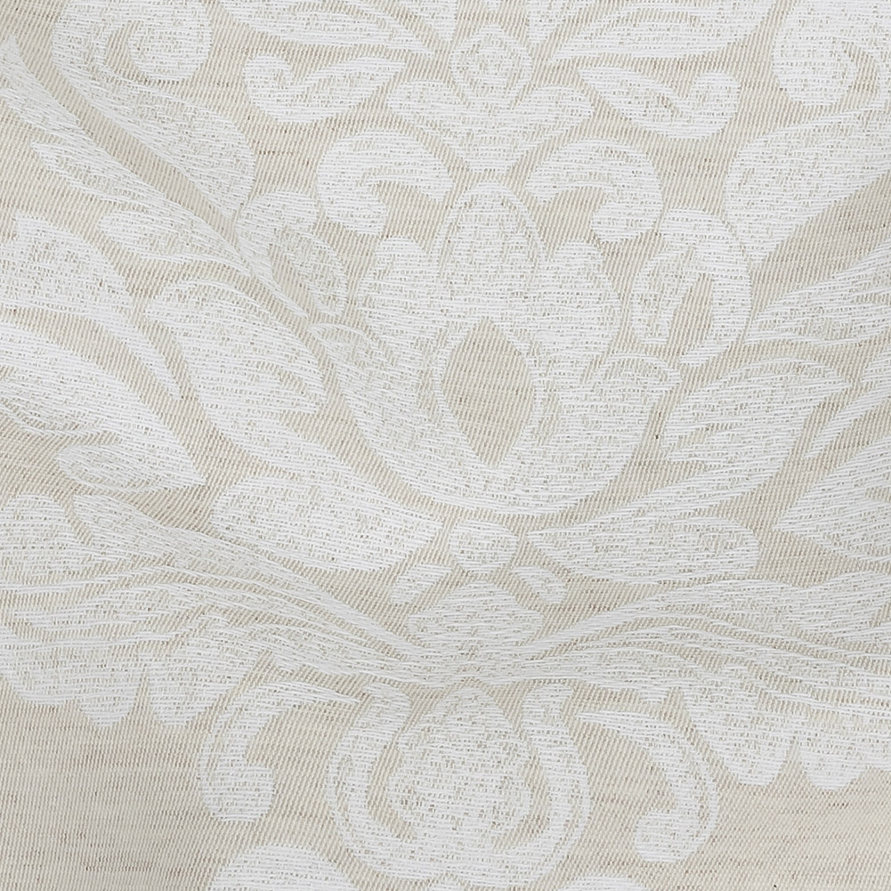 Ivory and White Damask Double Wide Drapery Jacquard Ivory and White Damask Double Wide Drapery Jacquard