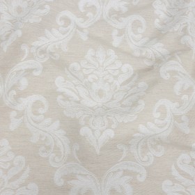 Ivory and White Damask Double Wide Drapery Jacquard Ivory and White Damask Double Wide Drapery Jacquard